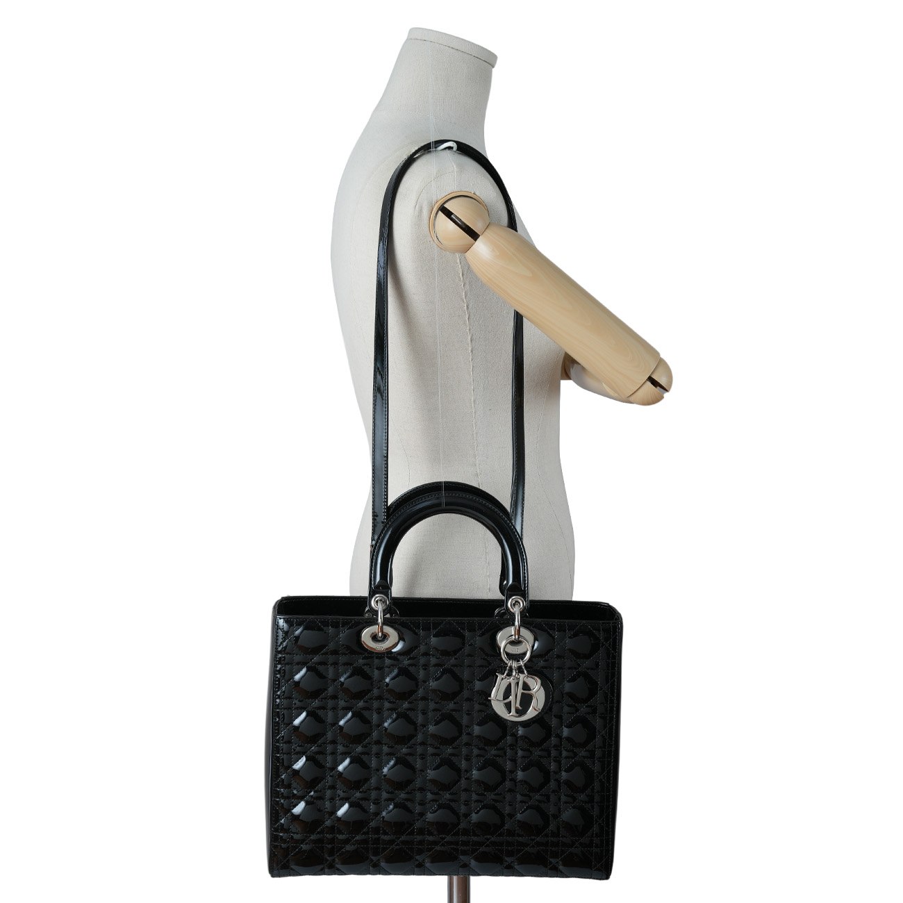 CHRISTIAN DIOR(USED)크리스찬디올 페이던트 레이디디올 라지 토트 겸 숄더백
